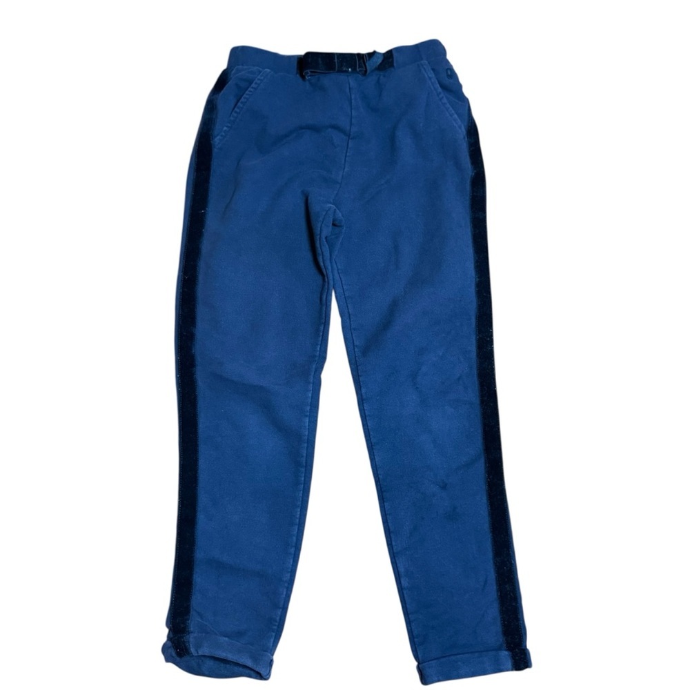 Okaidi Kids Navy Long Sweatpants with Velvet Side Stripe – Size 8Y